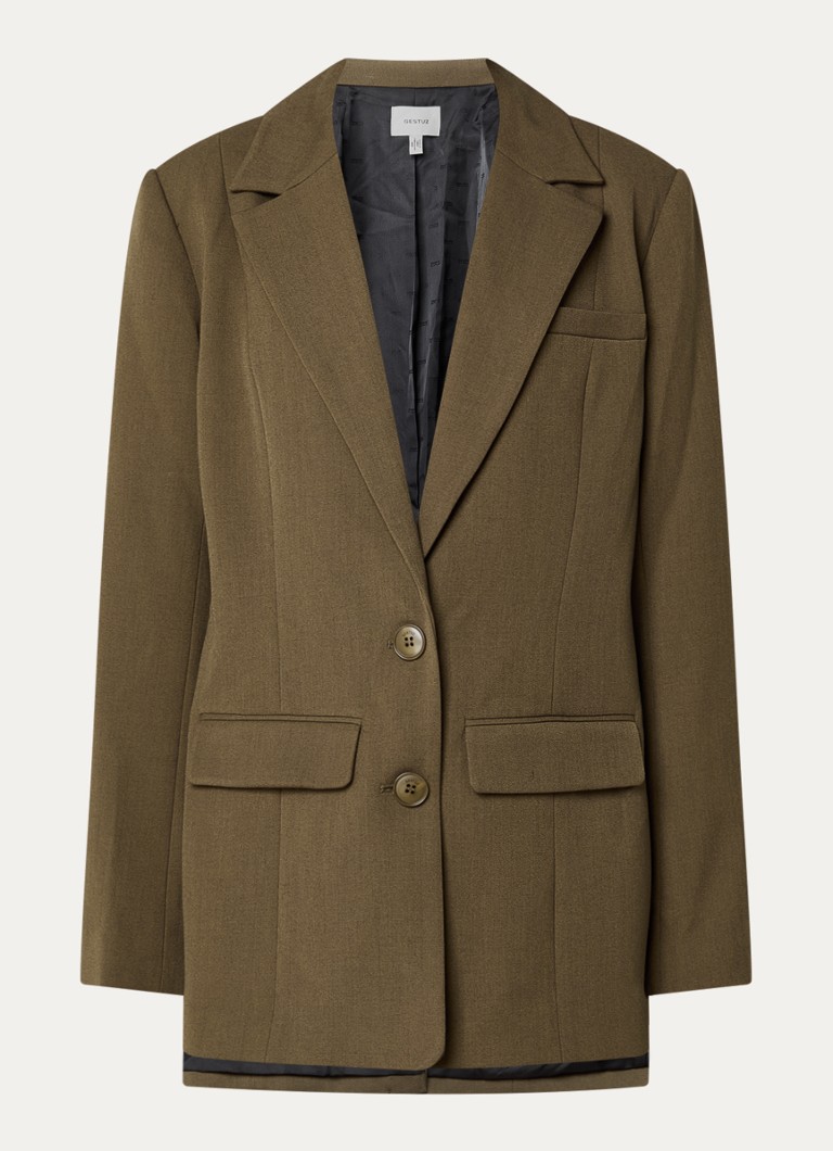 Gestuz Dames GZstacy blazer met schoudervulling en klepzakken in de kleur Bronsgroen