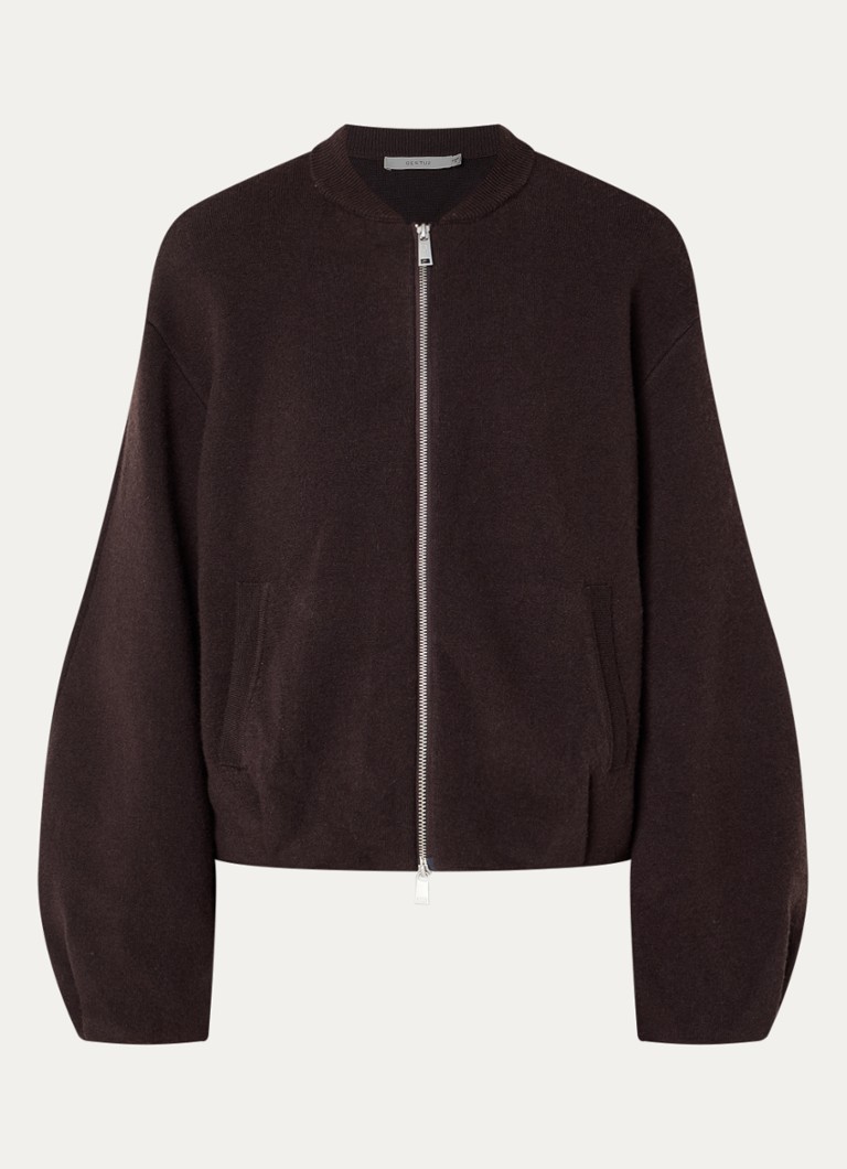Gestuz Dames Victora fijngebreide vest in wolblend in de kleur Aubergine