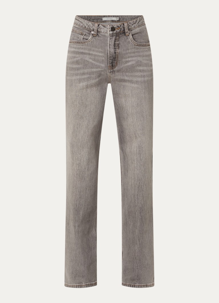 Gestuz Dames Jade high waist straight fit jeans met gekleurde wassing in de kleur Grijs