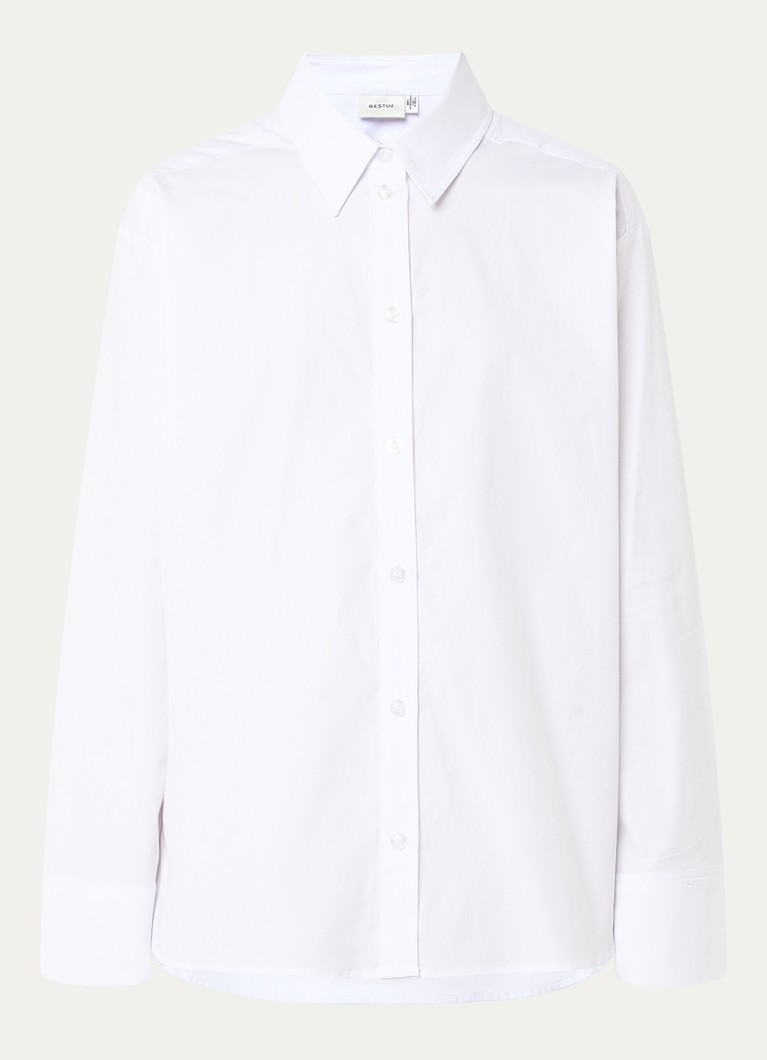 Gestuz Dames York blouse met kraag in de kleur Wit