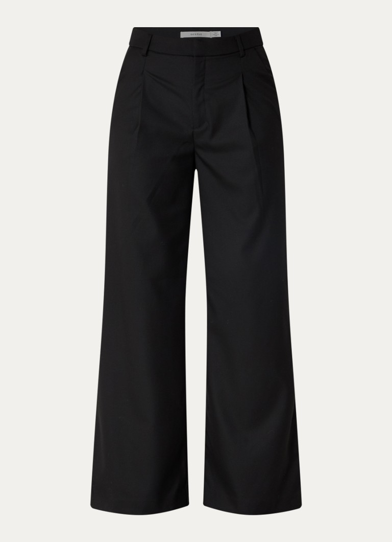 Gestuz Dames Paula high waist loose fit pantalon met steekzakken in de kleur Zwart