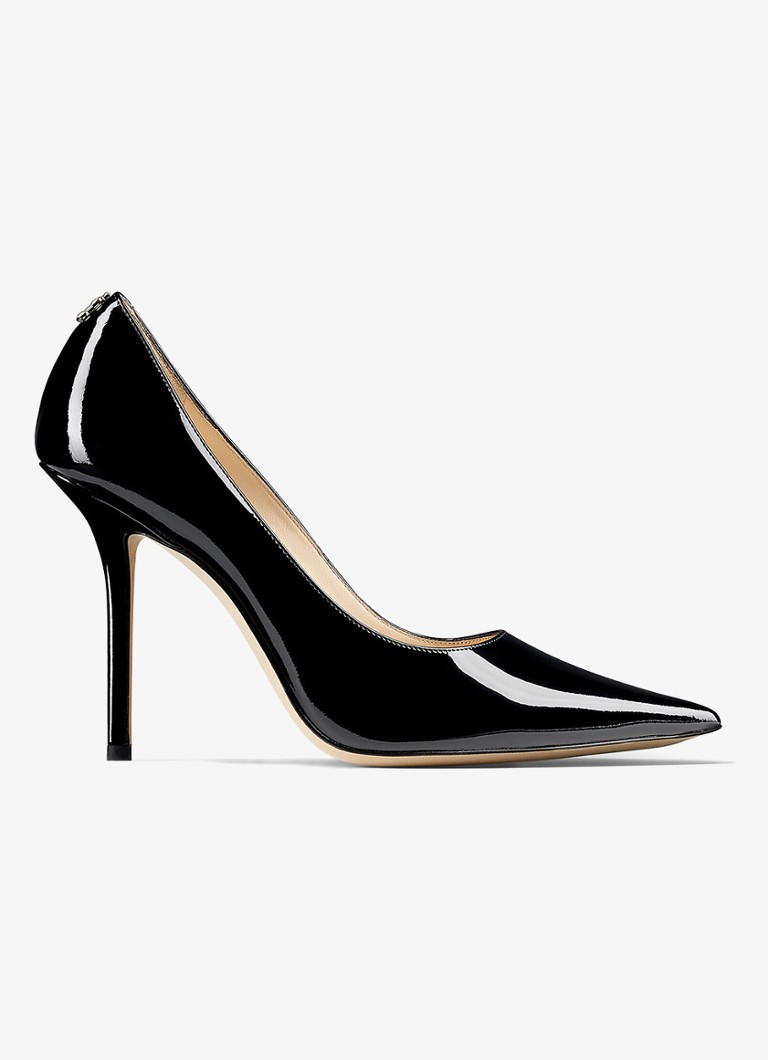 Jimmy Choo Dames Love 100 pump van lakleer in de kleur Zwart