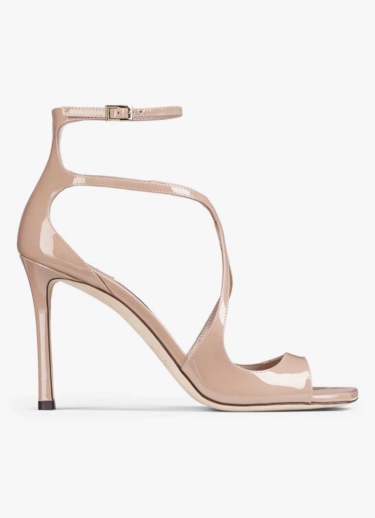 Jimmy Choo Dames Azia 95 sandalette van lakleer in de kleur Beige