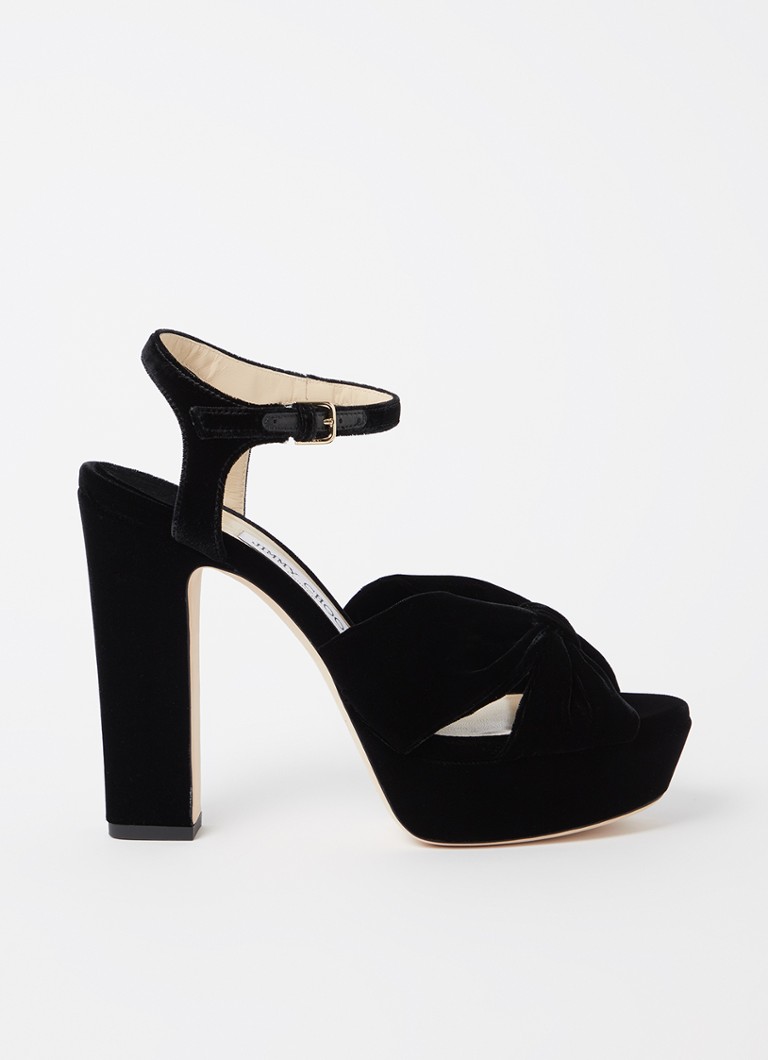 Jimmy Choo Dames Heloise 120 sandalette van fluweel in de kleur Zwart