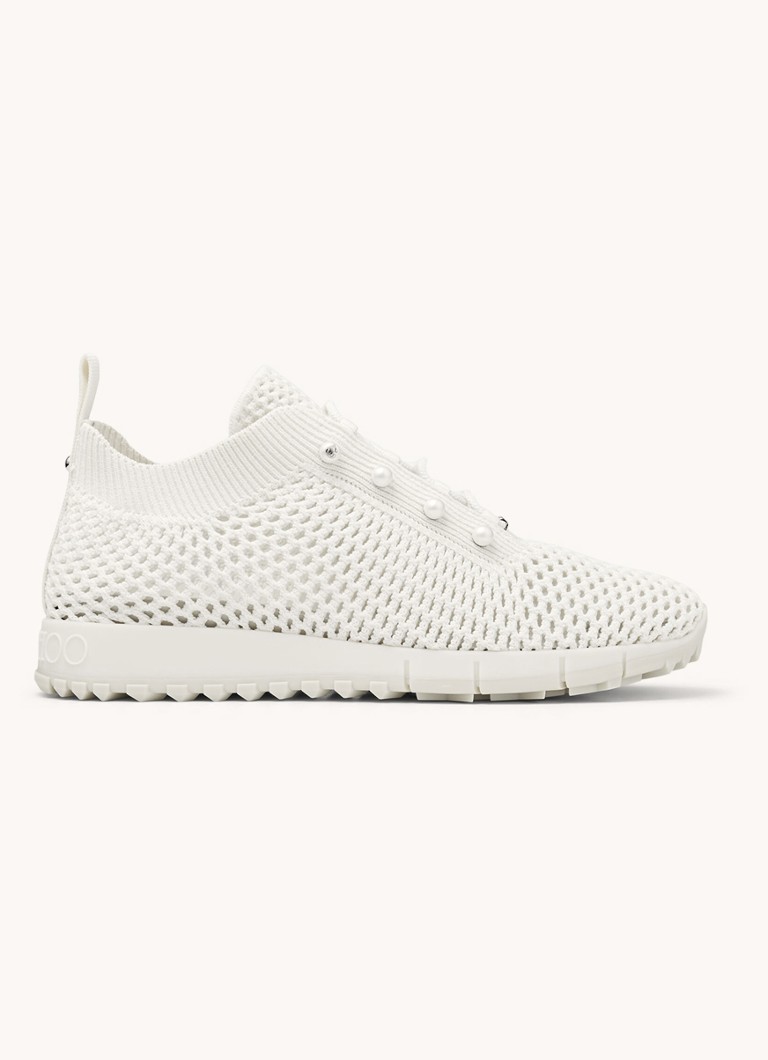 Jimmy Choo Dames Veles sneaker van mesh in de kleur Gebroken wit