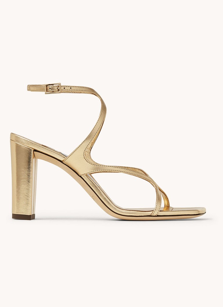 Jimmy Choo Dames Azie 85 sandalette van lamsleer in de kleur Goud