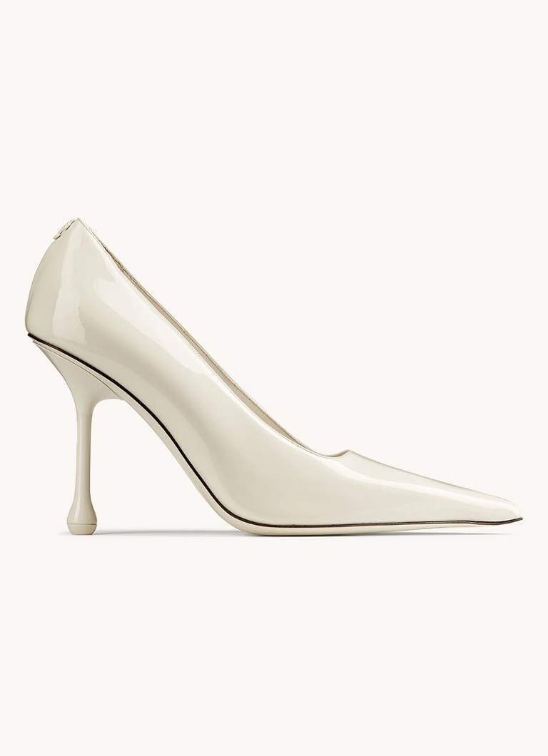 Jimmy Choo Dames Ixia 95 pump van kalfsleer in de kleur Gebroken wit