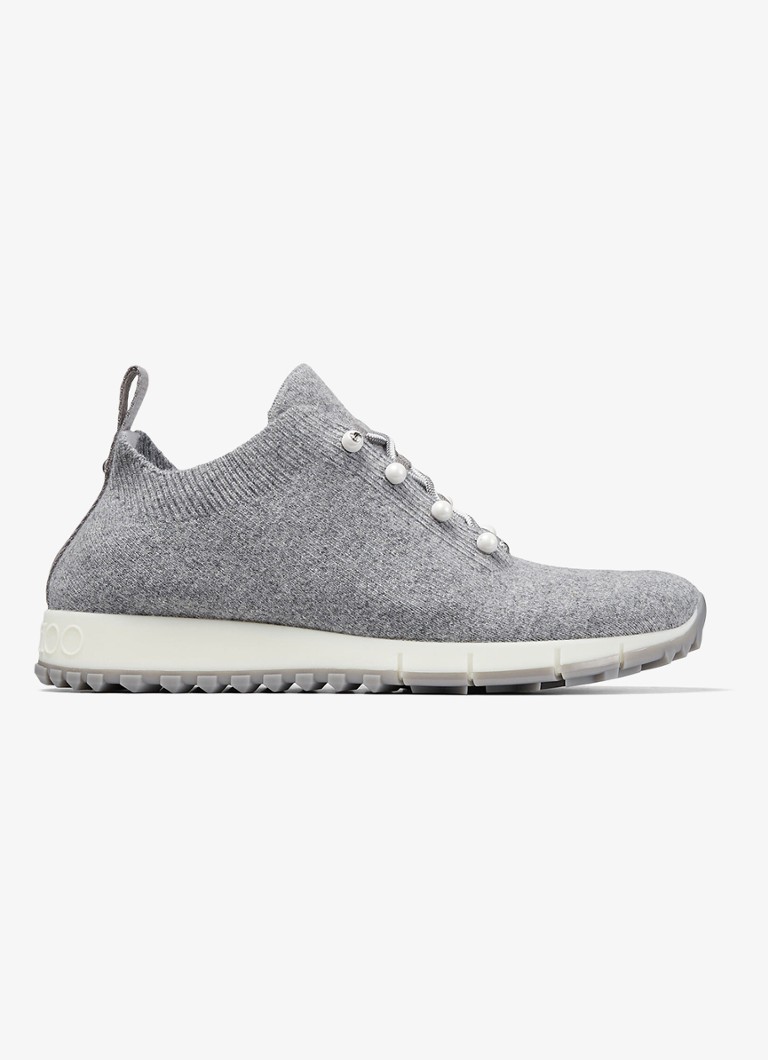 Jimmy Choo Dames Veles sneaker in kasjmierblend in de kleur Grijsmele