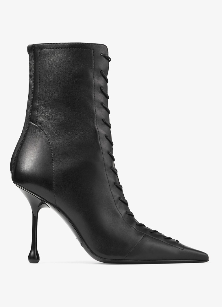 Jimmy Choo Dames Scarlett 95 enkellaarsje van lamsleer in de kleur Zwart