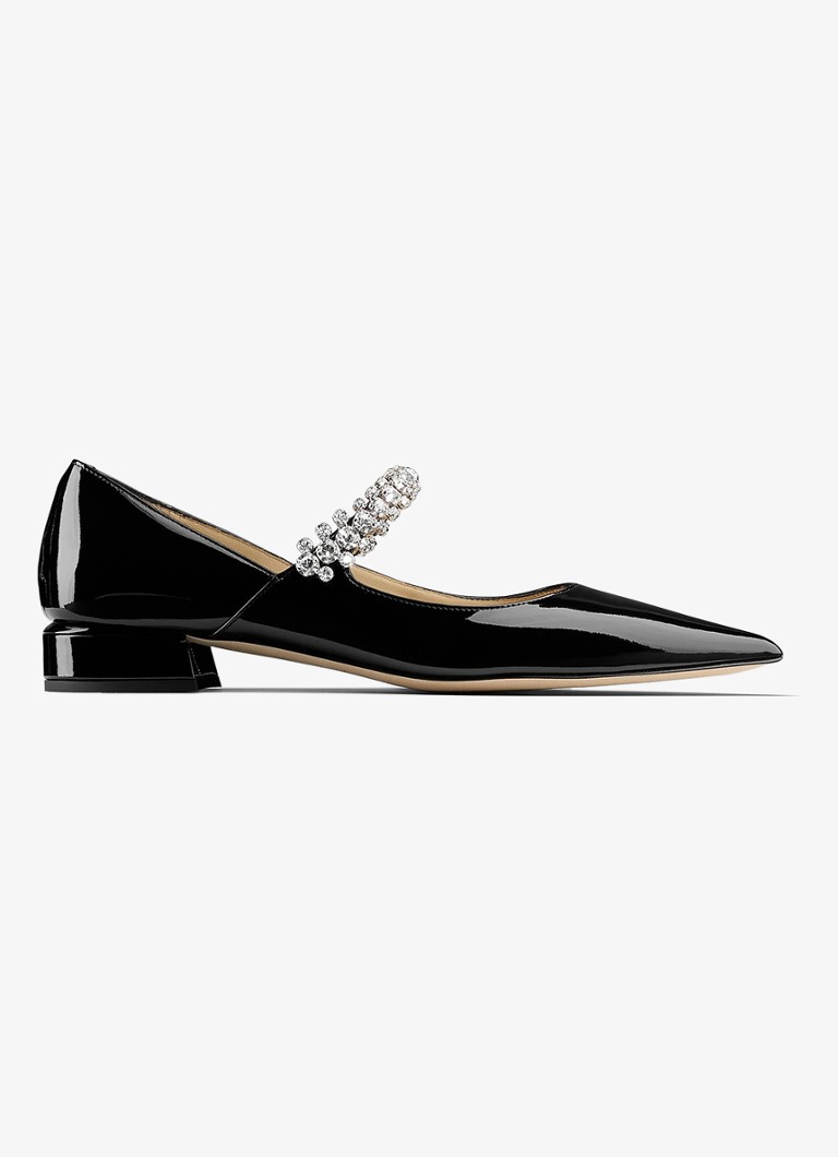 Jimmy Choo Dames Bing ballerina van lakleer in de kleur Zwart