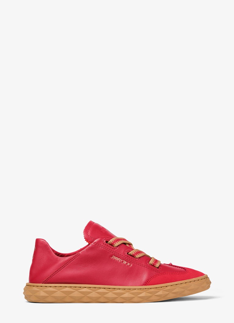 Jimmy Choo Dames Diamond Light Flex/F sneaker van leer in de kleur Rood