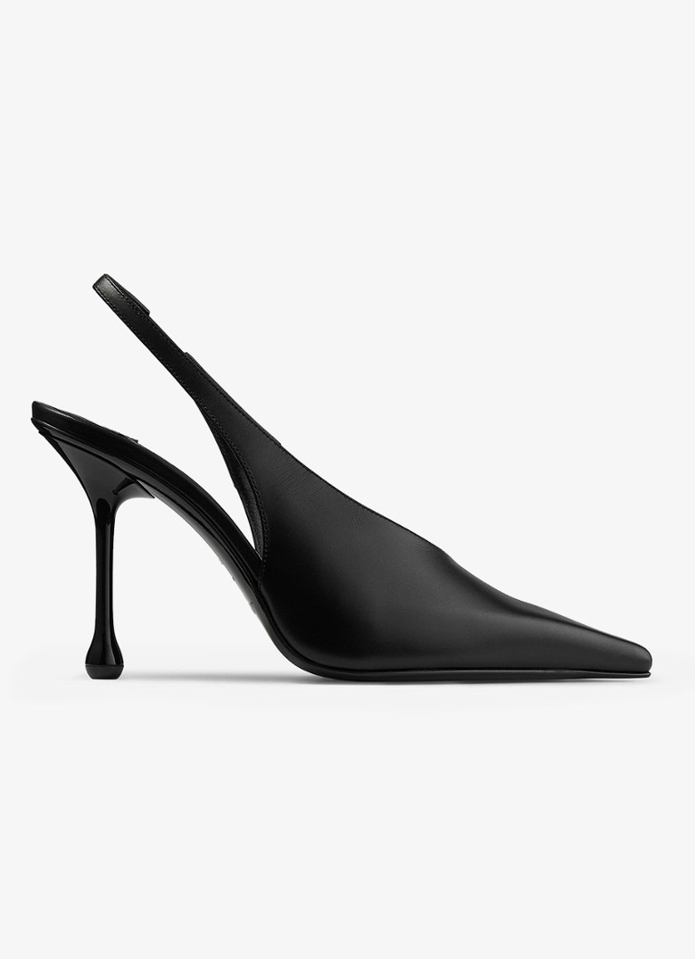 Jimmy Choo Dames Isa 95 slingback van kalfsleer in de kleur Zwart