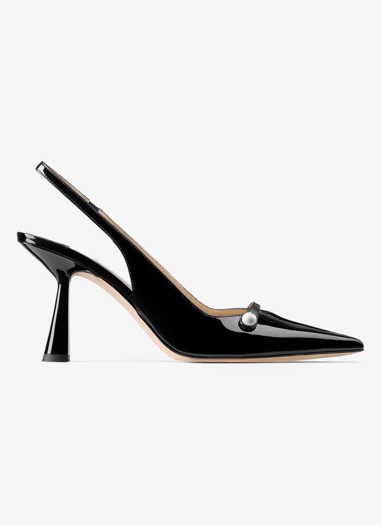 Jimmy Choo Dames Amita 85 slingback van lakleer in de kleur Zwart