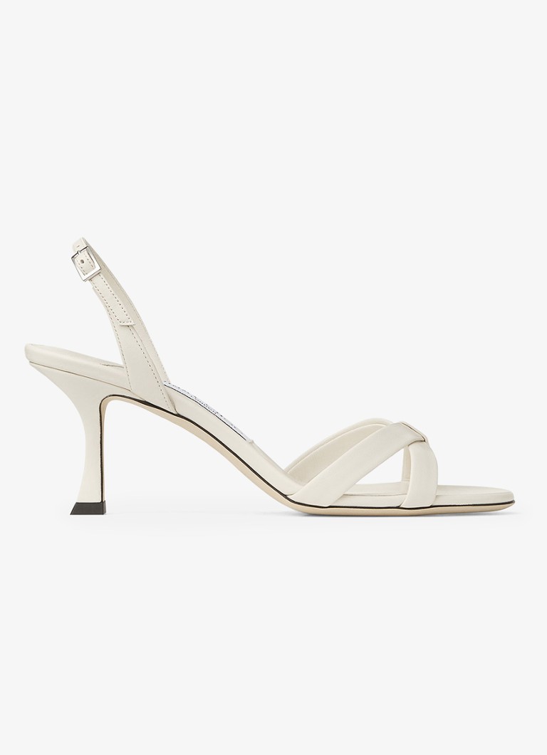 Jimmy Choo Dames Elsy 70 sandalette van lamsleer in de kleur Gebroken wit
