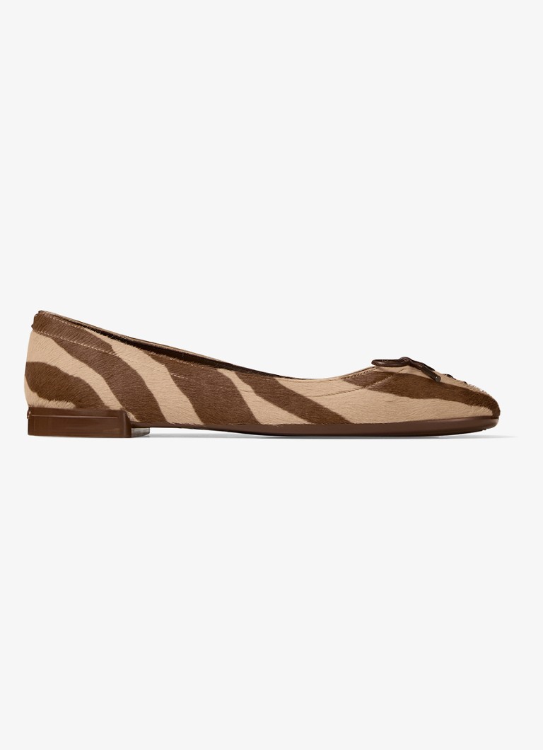 Jimmy Choo Dames Scarlett ballerina van kalfsleer met ponyhair in de kleur Bruin