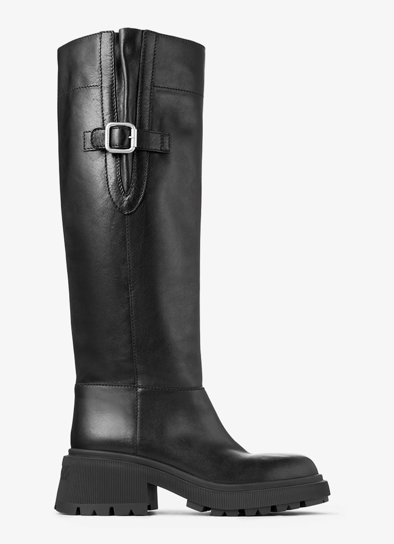 Jimmy Choo Dames Tamsin overknee laars van kalfsleer in de kleur Zwart