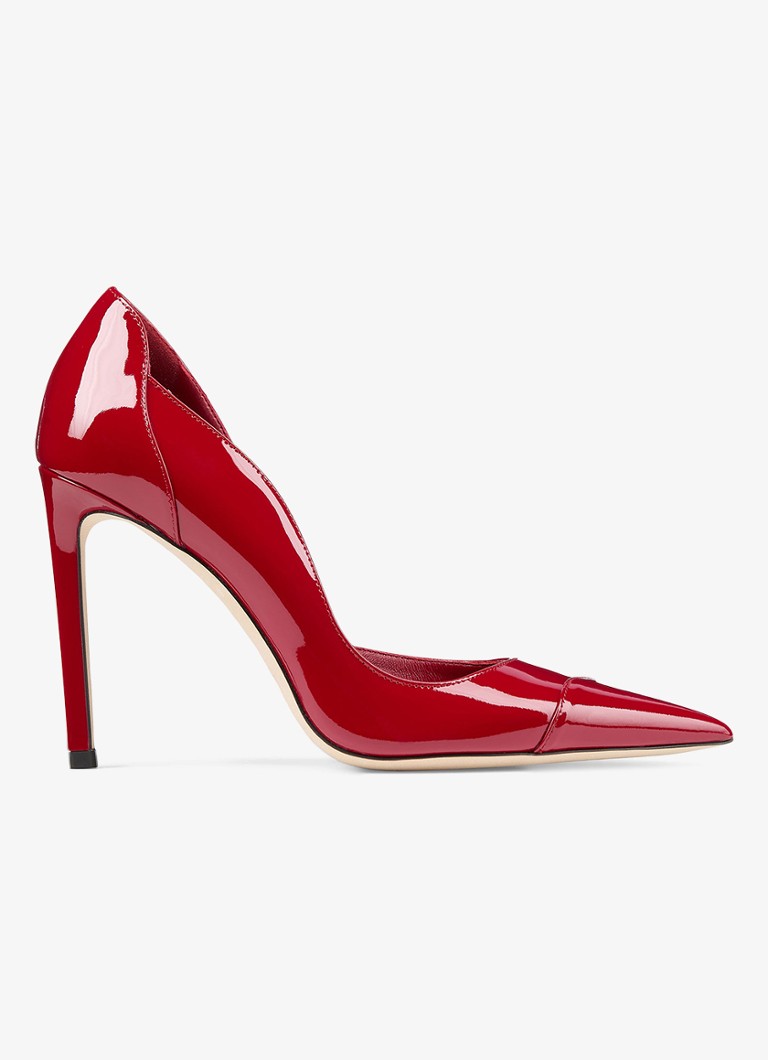 Jimmy Choo Dames Brigitte 100 pump van lakleer in de kleur Rood
