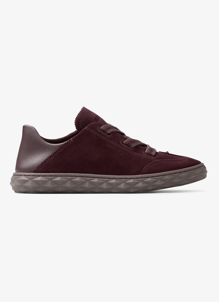 Jimmy Choo Dames Diamond Light Flex/F sneaker van suède in de kleur Donkerrood