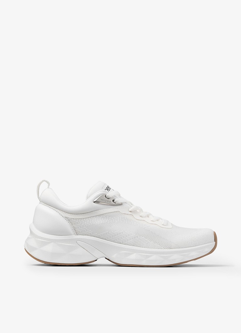 Jimmy Choo Dames Diamond Run/F sneaker met lamsleren details in de kleur Wit