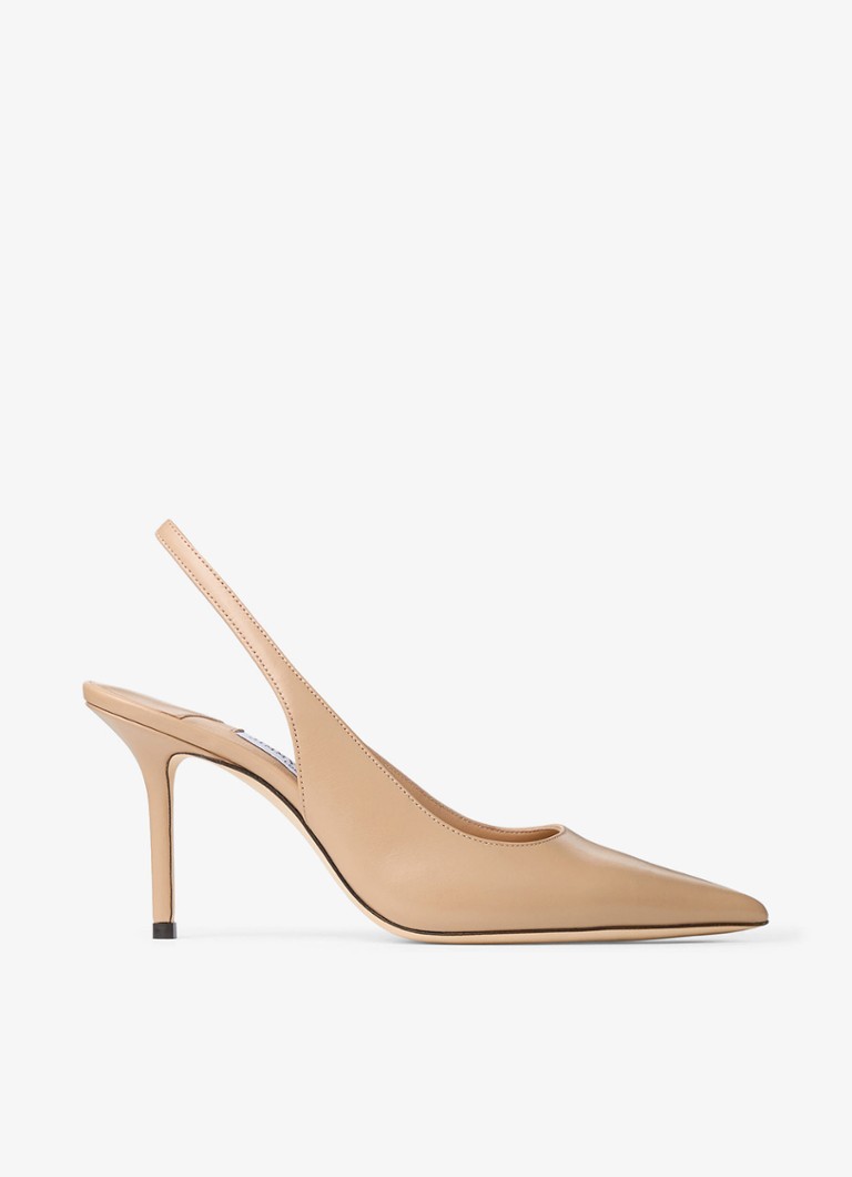 Jimmy Choo Dames Love 85 slingback van kalfsleer in de kleur Beige