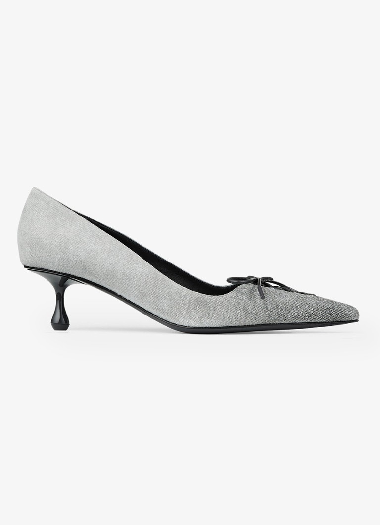 Jimmy Choo Dames Scarlett 50 pump van geitenleer met strikdetail in de kleur Grijs