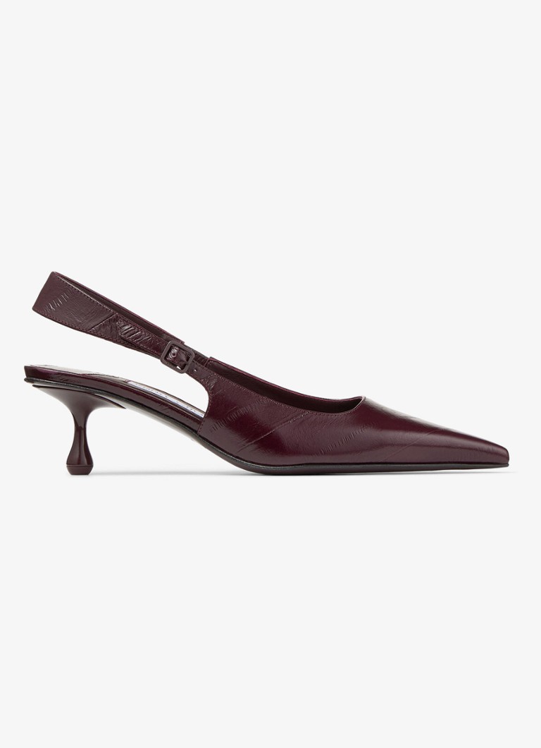 Jimmy Choo Dames Amel 50 slingback van leer in de kleur Donkerrood