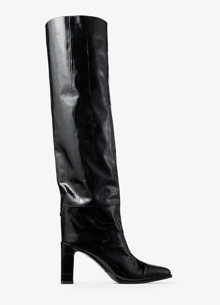 Jimmy Choo Dames Caly 85 overknee laars van kalfsleer in de kleur