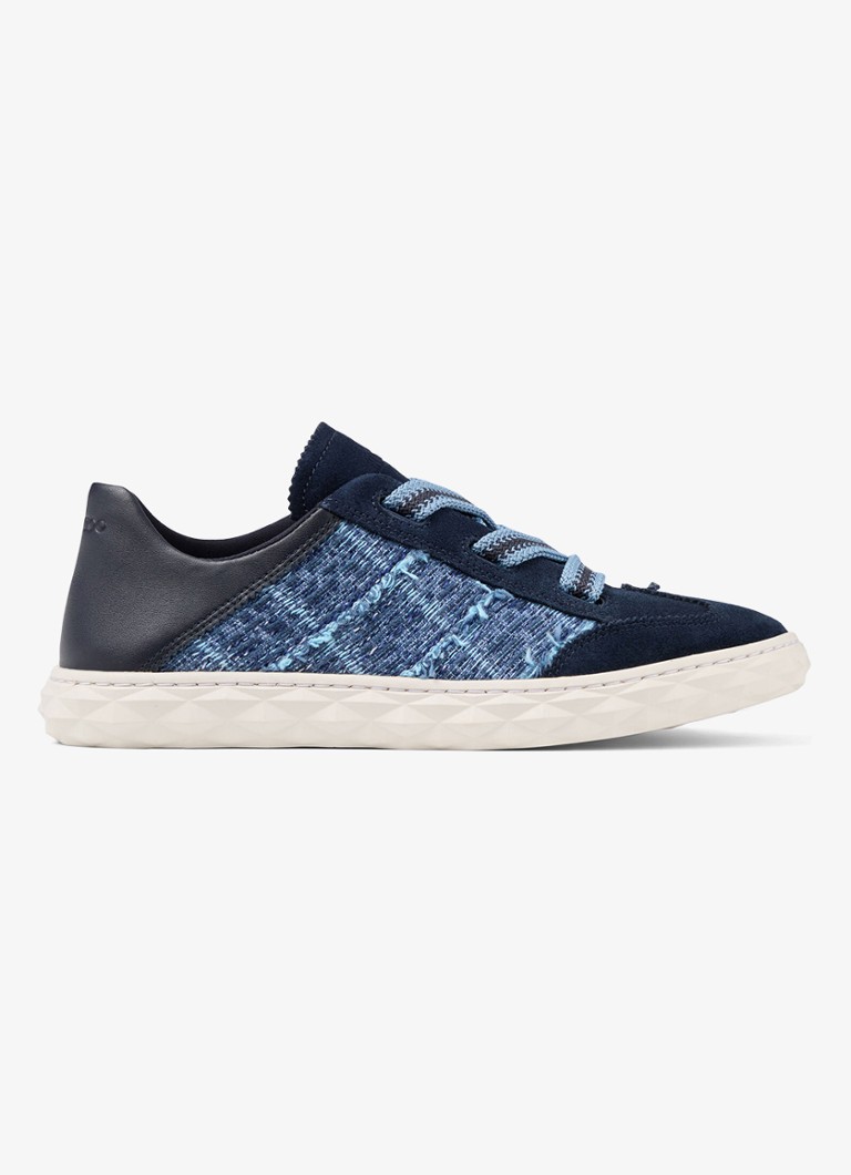 Jimmy Choo Dames Diamond Light Flex/F sneaker van leer in de kleur Donkerblauw