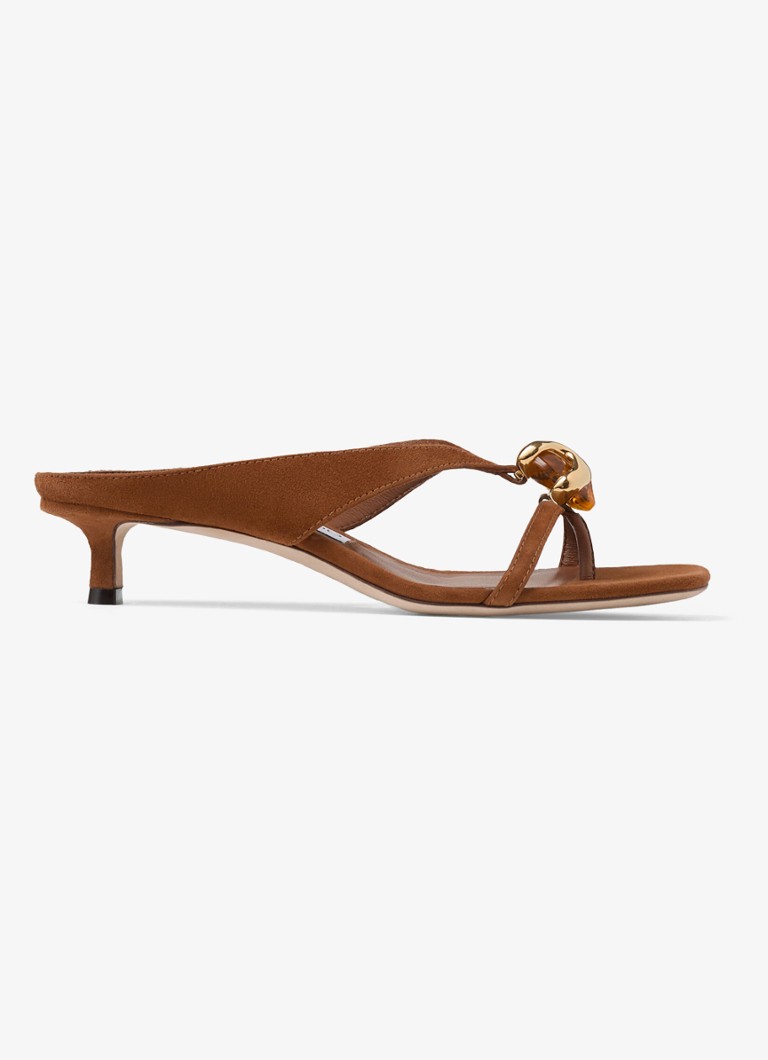 Jimmy Choo Dames Emeri Stone 35 muiltje van geitenleer in de kleur Bruin