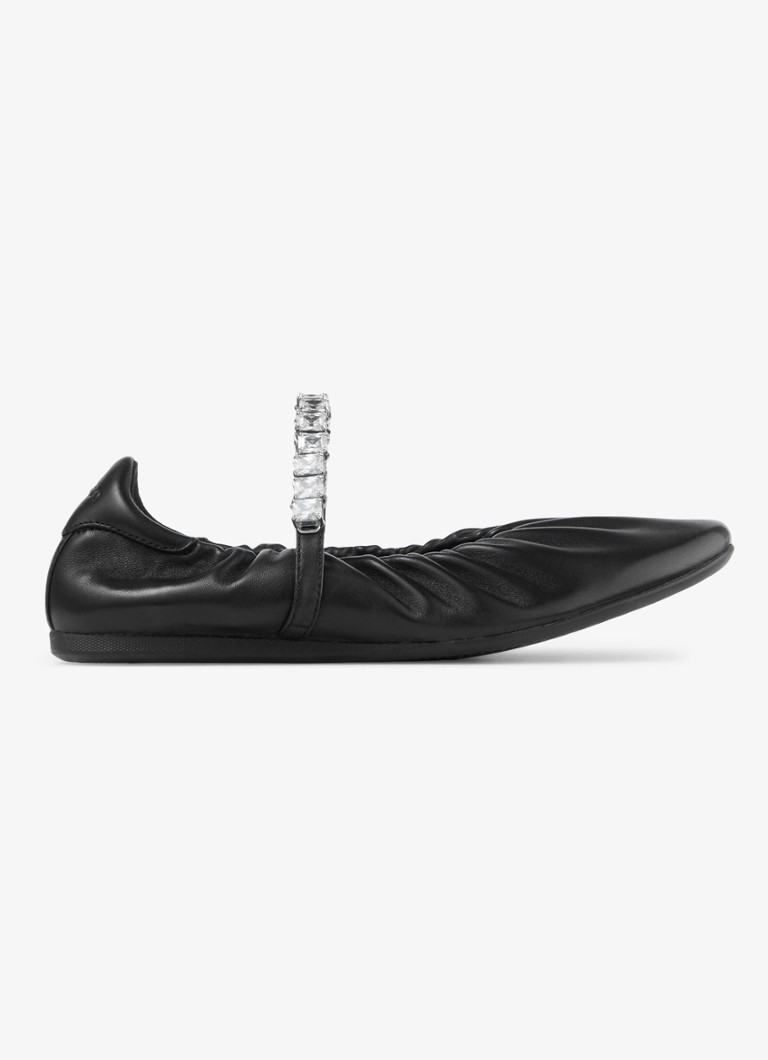 Jimmy Choo Dames Jade ballerina van leer in de kleur Zwart