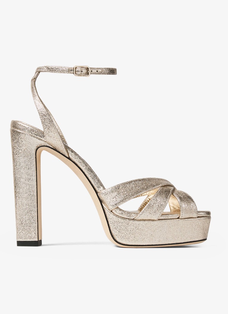 Jimmy Choo Dames Kove 120 sandalette met metallic finish in de kleur Goud