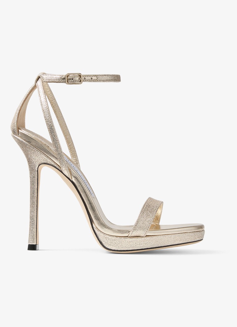 Jimmy Choo Dames Moza/Pf 120 sandalette met metallic finish in de kleur Goud