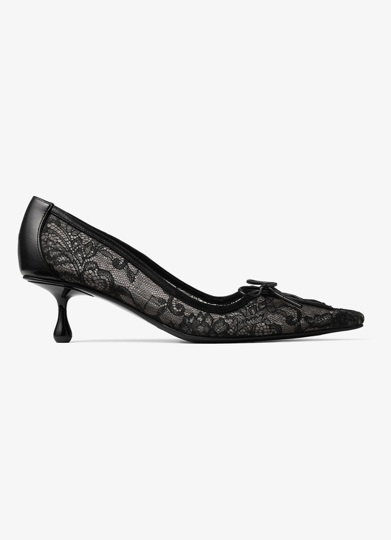 Jimmy Choo Dames Scarlett 50 pump van kant met lamsleren details in de kleur Zwart