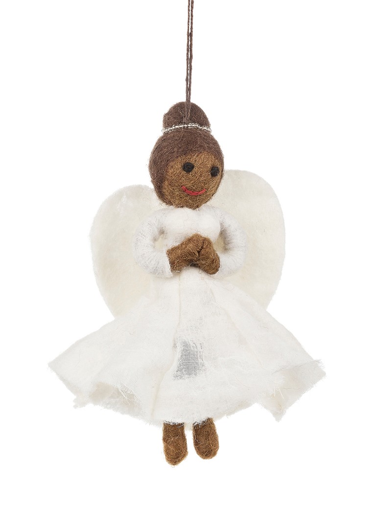 Felt So Good Christmas Angel Black kersthanger 15 cm Wit - Deal