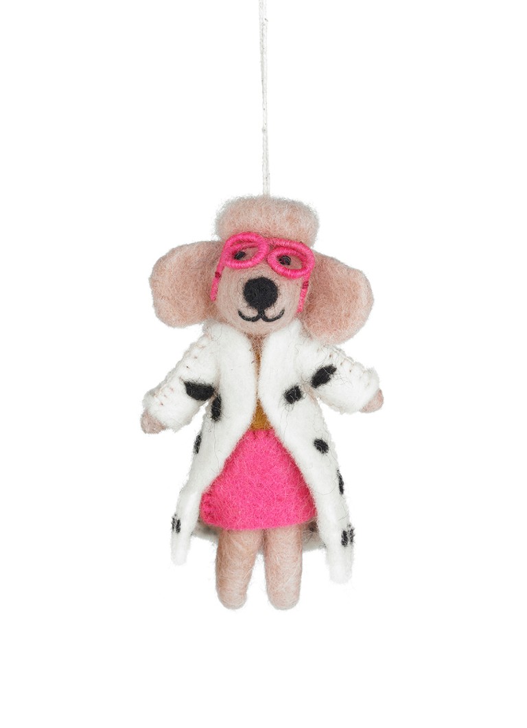 Felt So Good Dellie the Fashion Poodle kersthanger 13 cm Roze - Deal