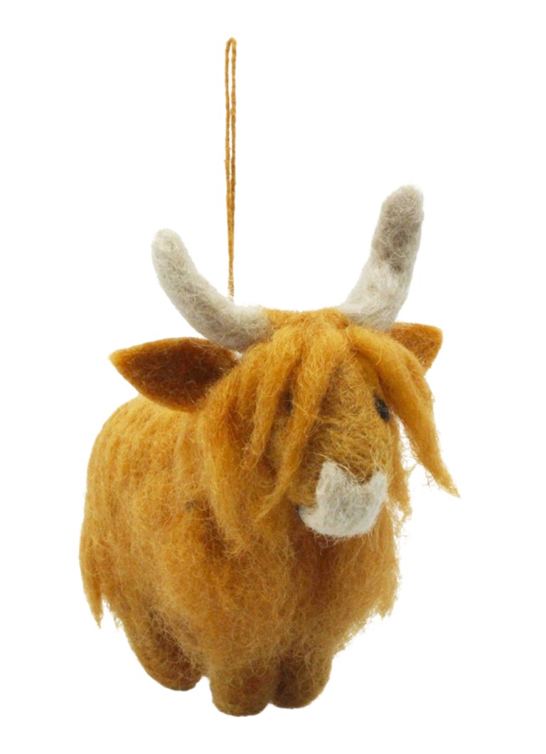 Felt So Good Highland Cow kersthanger 12 cm Bruin - Deal