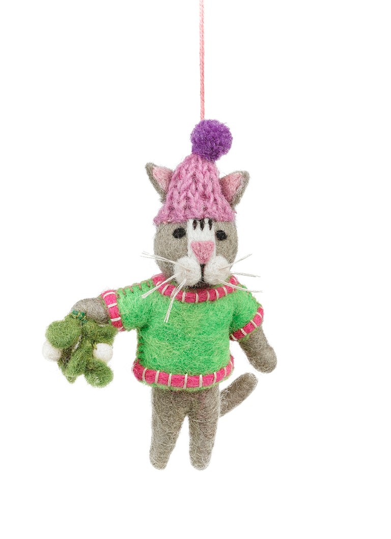 Felt So Good Mistletoe Meows kersthanger 14 cm Groen