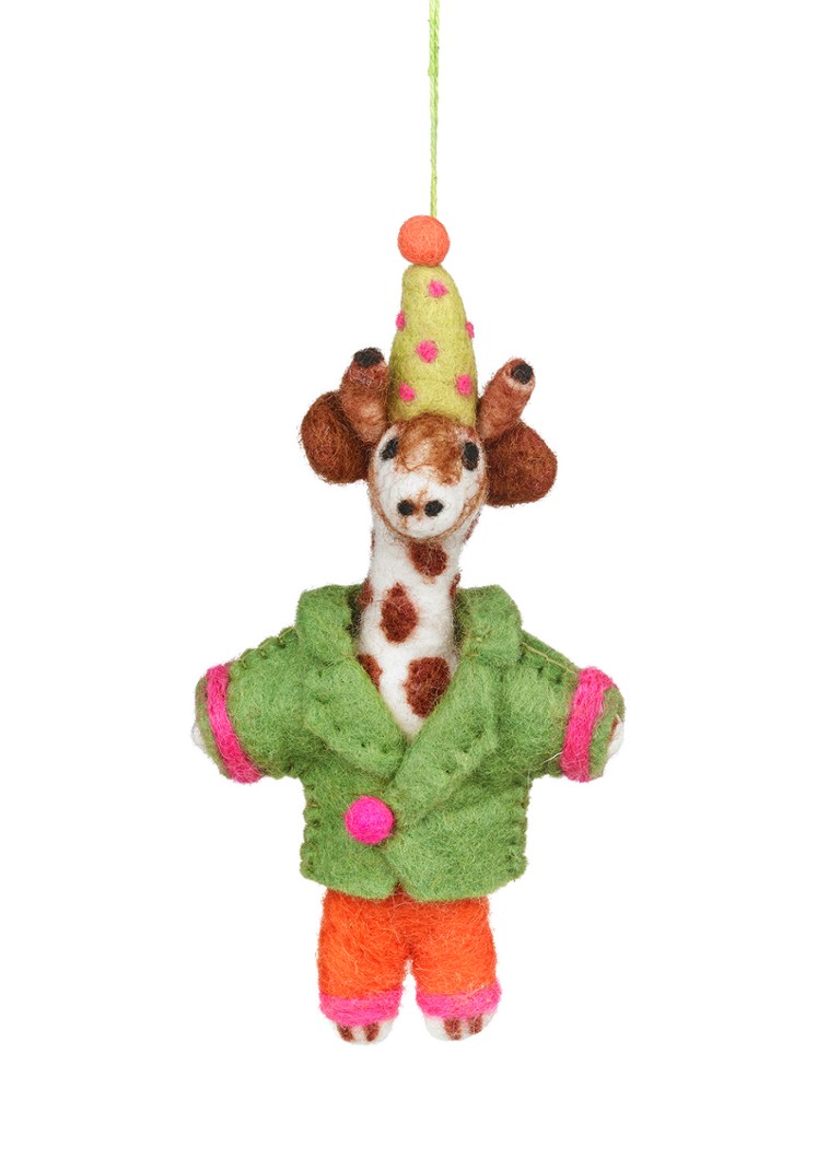 Felt So Good Party Giraffe kersthanger 18 cm Groen