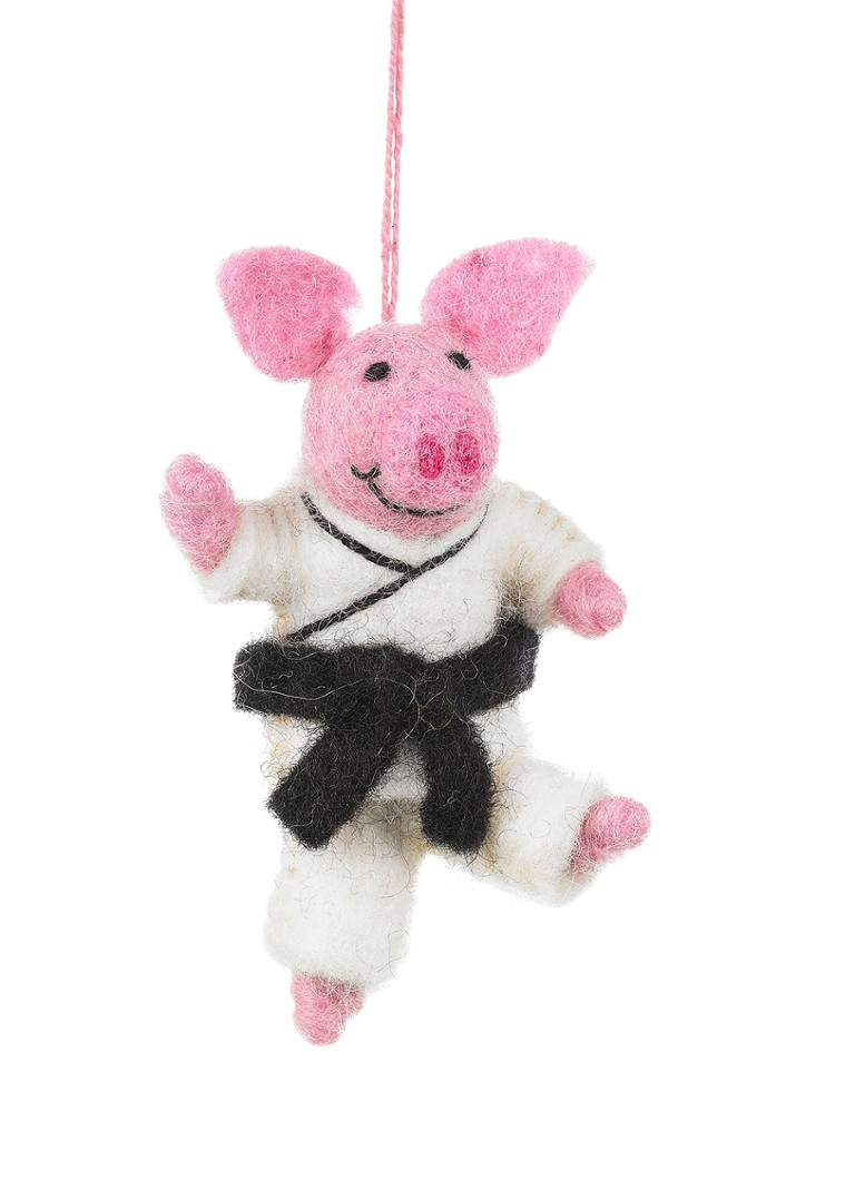 Felt So Good Pork Chop kersthanger 13 cm Roze - Deal