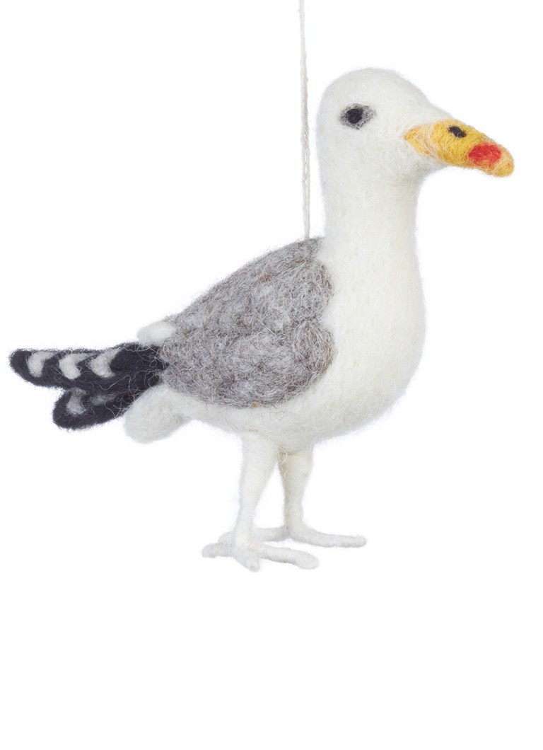 Felt So Good Seagull kersthanger 11 cm Wit