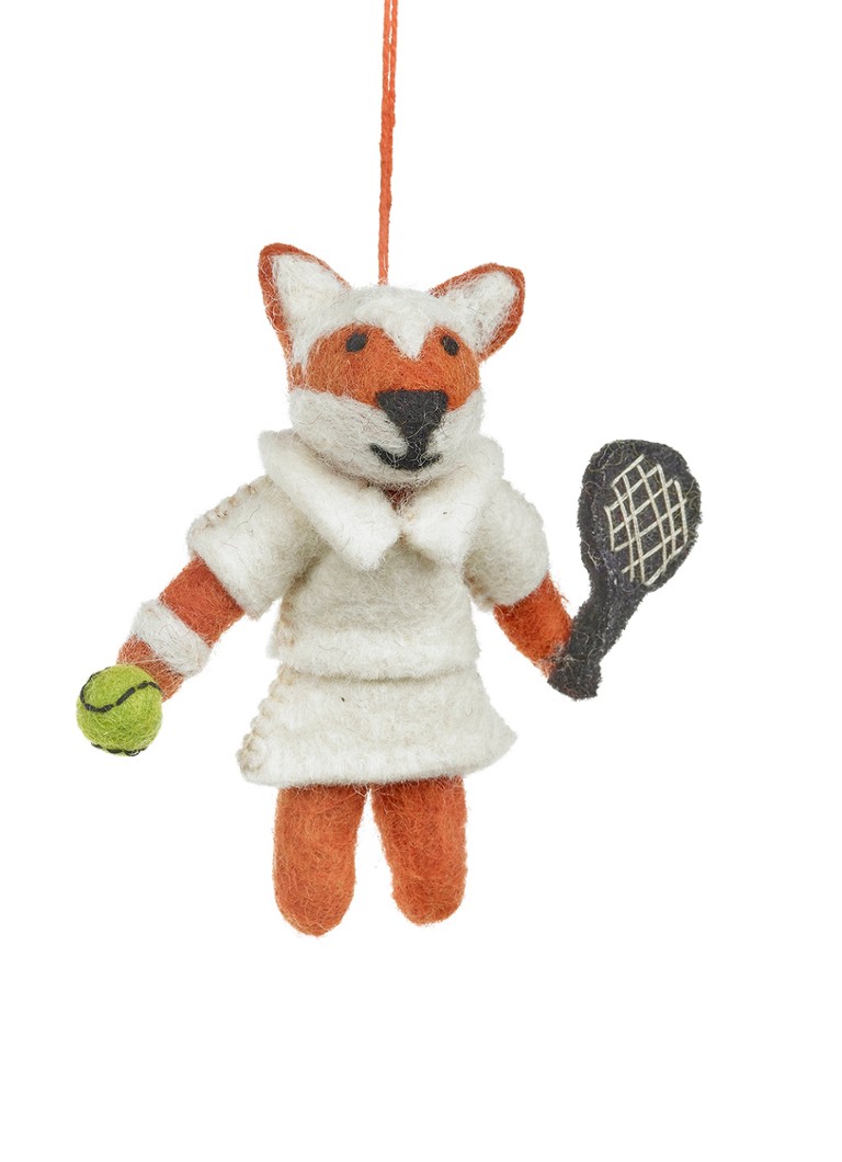Felt So Good Wimbledon Fox kersthanger 10 cm Wit