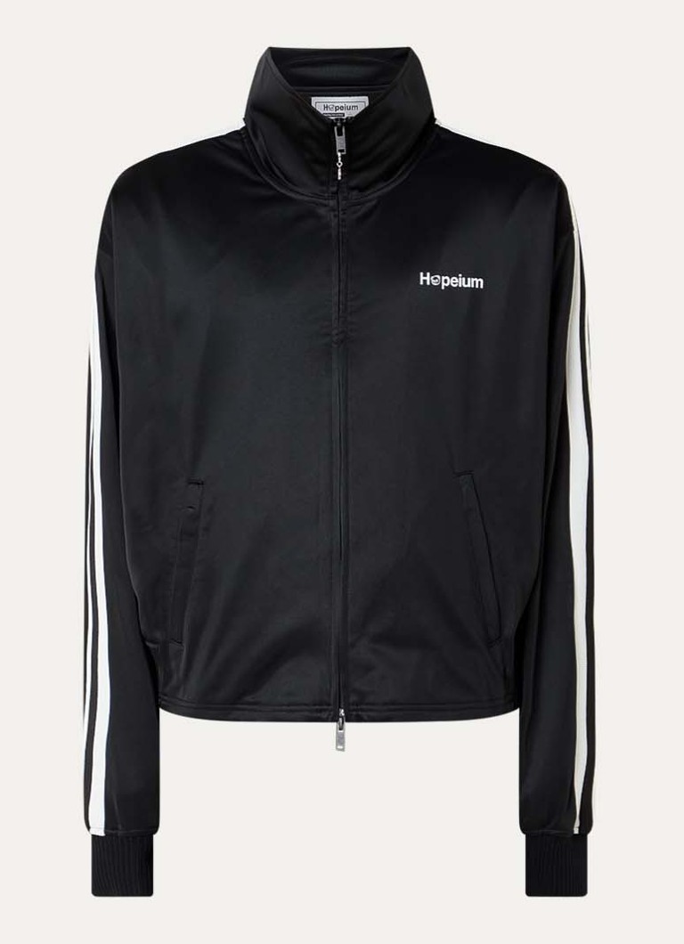 Hopeium Heren Sweatvest met logoprint in de kleur Zwart, maat: S