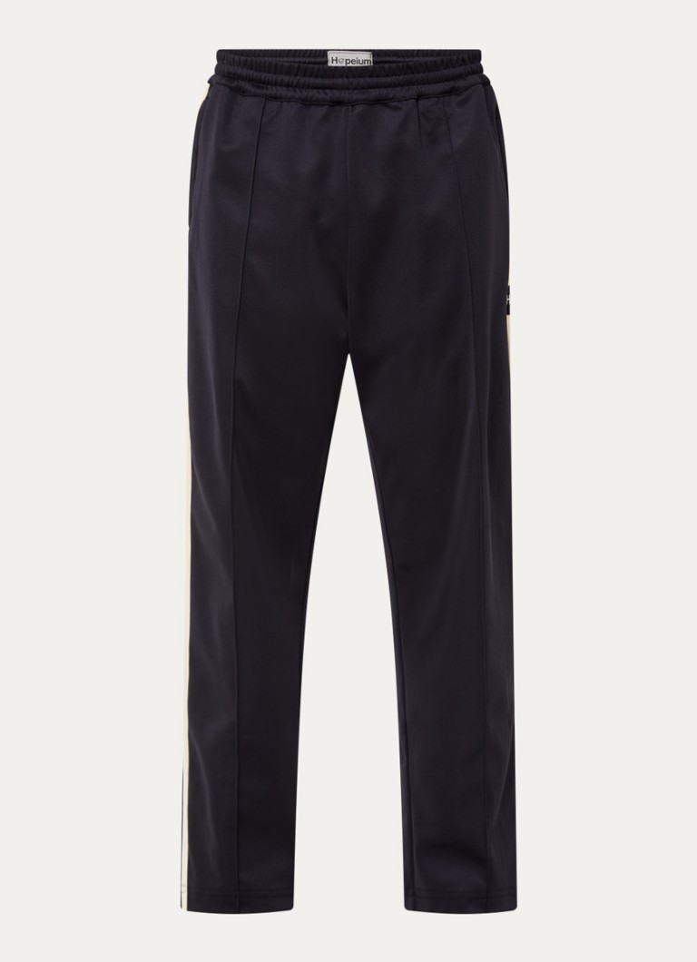 Hopeium Heren Straight fit trackpants met ritszakken en logo in de kleur Zwart, maat: S