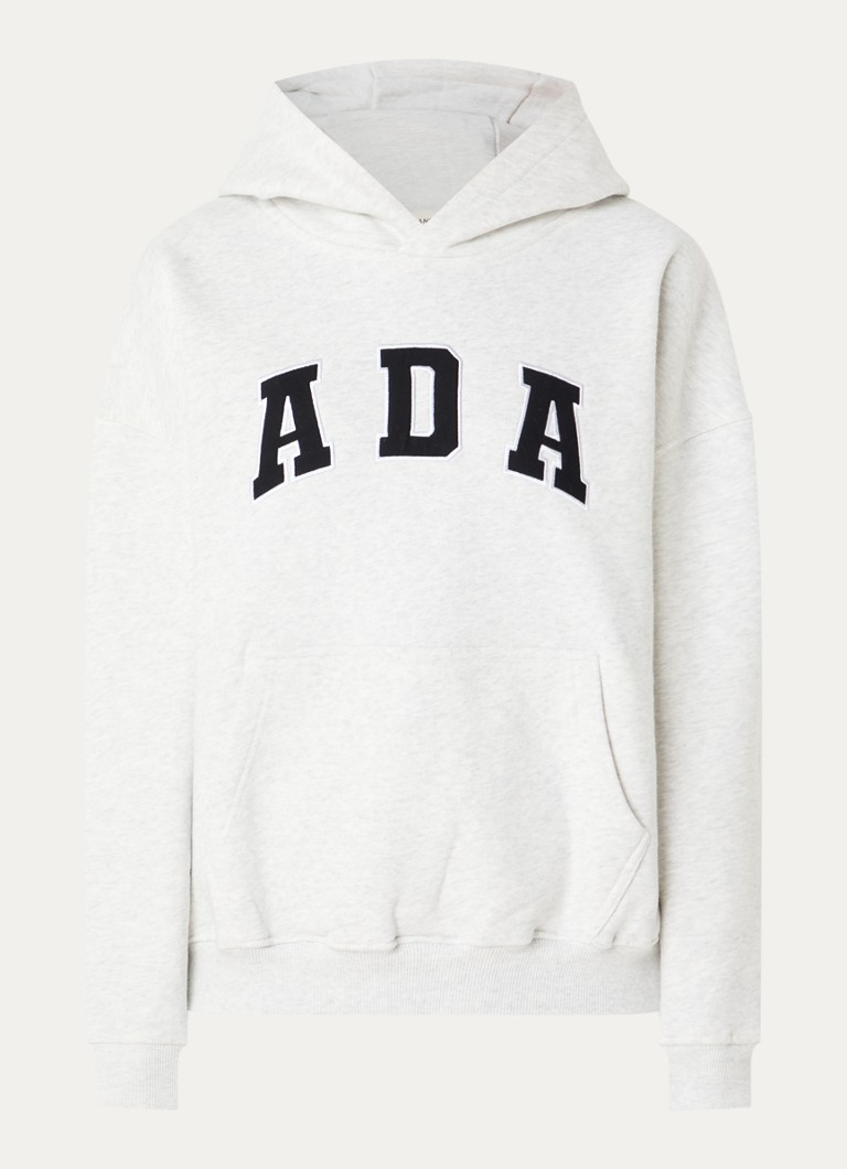 Adanola Dames Ada sweatvest met borduring in de kleur Grijsmele, maat: S