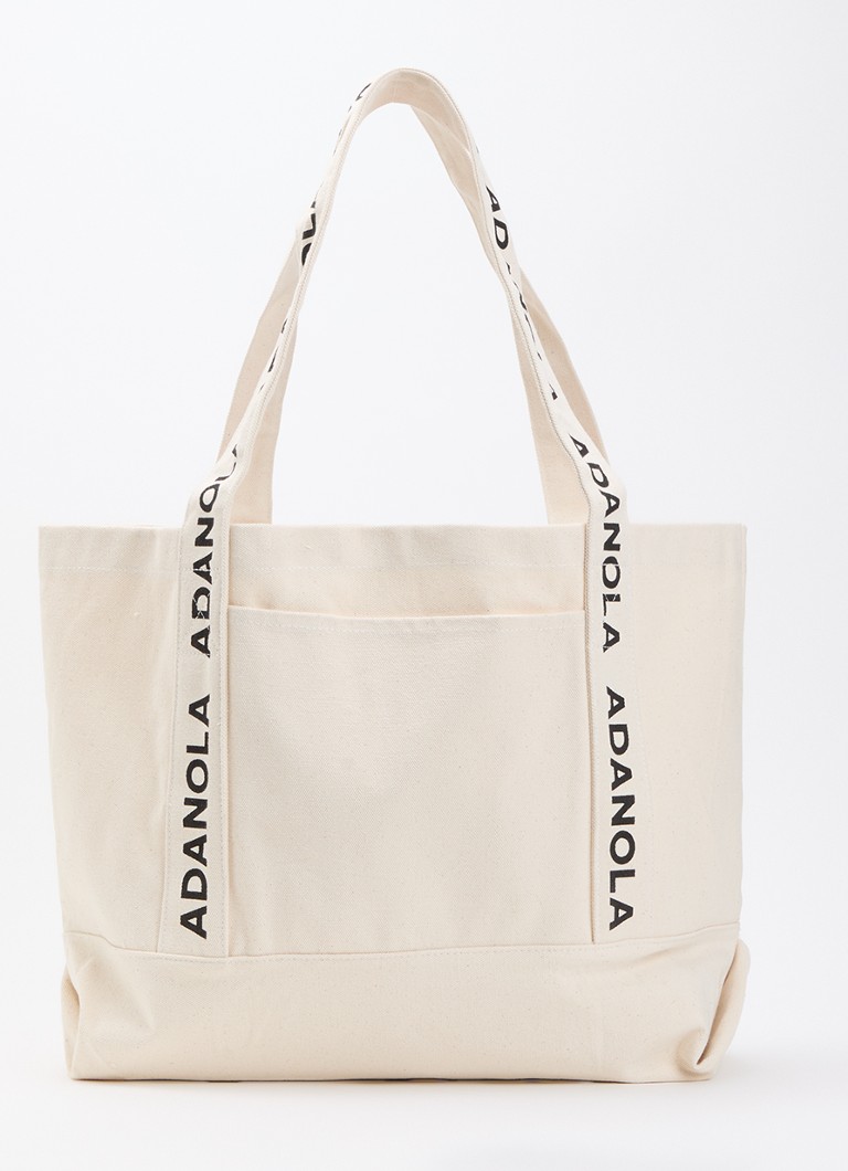 Adanola Dames Shopper met logoprint in de kleur Creme, maat: ONE SIZE