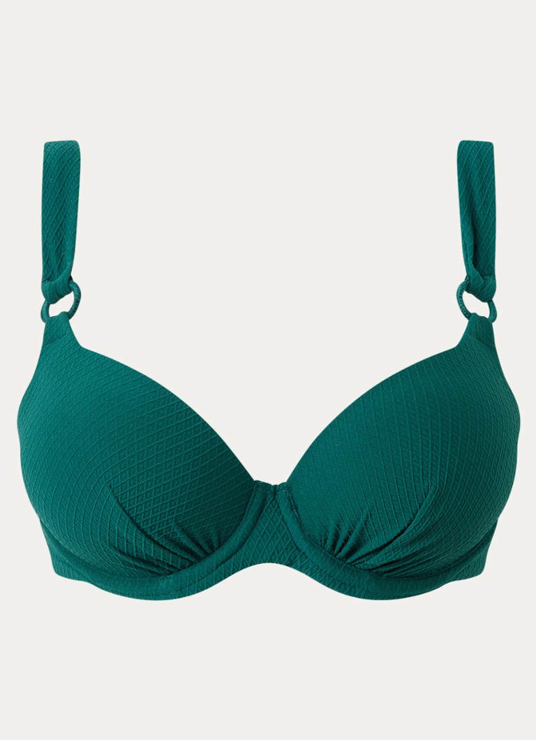 Femilet by Chantelle Dames Navarino voorgevormde bikinitop met structuur in de kleur Donkergroen