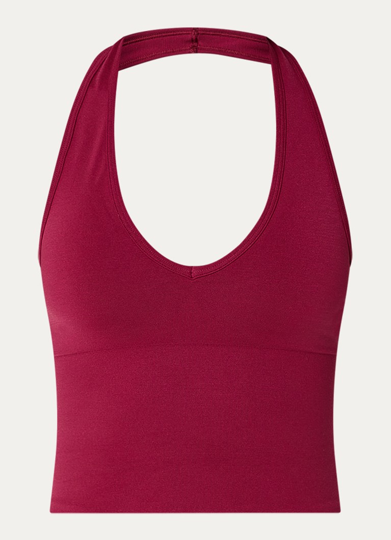 TALA Dames Sculpt Seamless trainings haltertop met light support in de kleur Kersenrood, maat: M