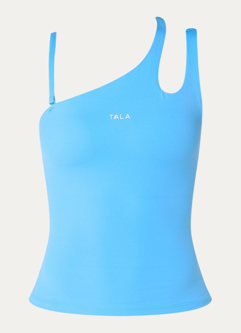 TALA Dames SkinLuxe one shoulder trainings top met light support in de kleur Blauw, maat: XS