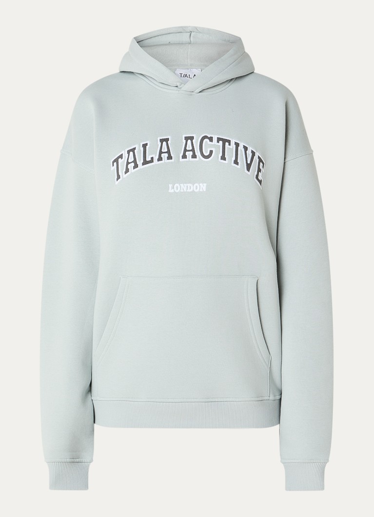 TALA Dames Appli hoodie met logo in de kleur Lichtgrijs, maat: XS