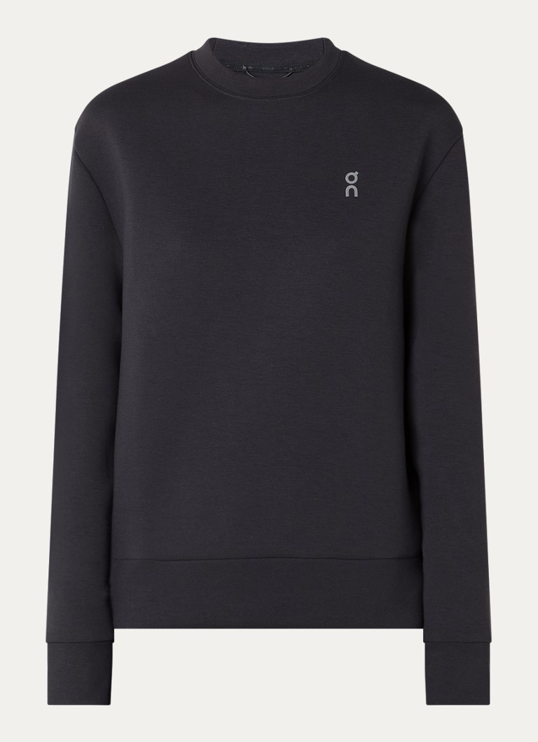 On Dames Focus Tech sweater met logo in de kleur Zwart, maat: XL